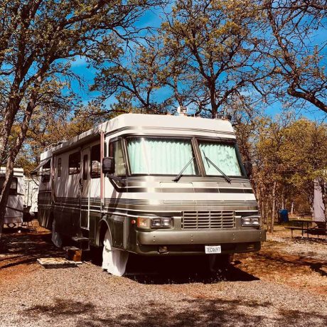 View of an RV site at Lassen RV Park Campground