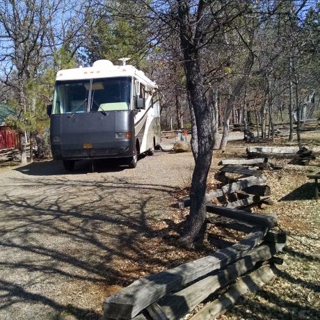 View of an RV site at Lassen RV Park Campground